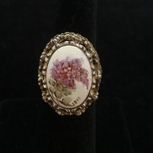 Vintage Hand-painted Floral Ring